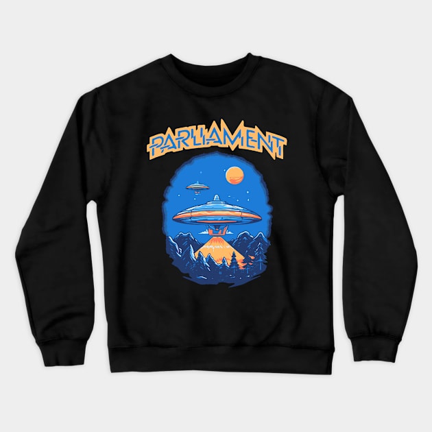 Parliament Funkadelic Retro Mothership UFO Rock Funk Throwback Crewneck Sweatshirt by robotbasecamp